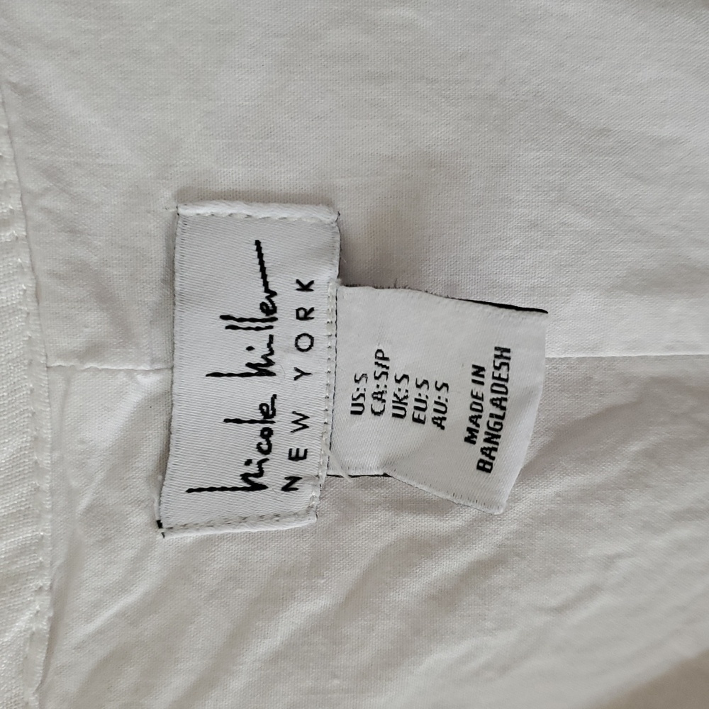 Nicole Miller New York Lined Linen Dress/Top White Sz S - Picture 2 of 8